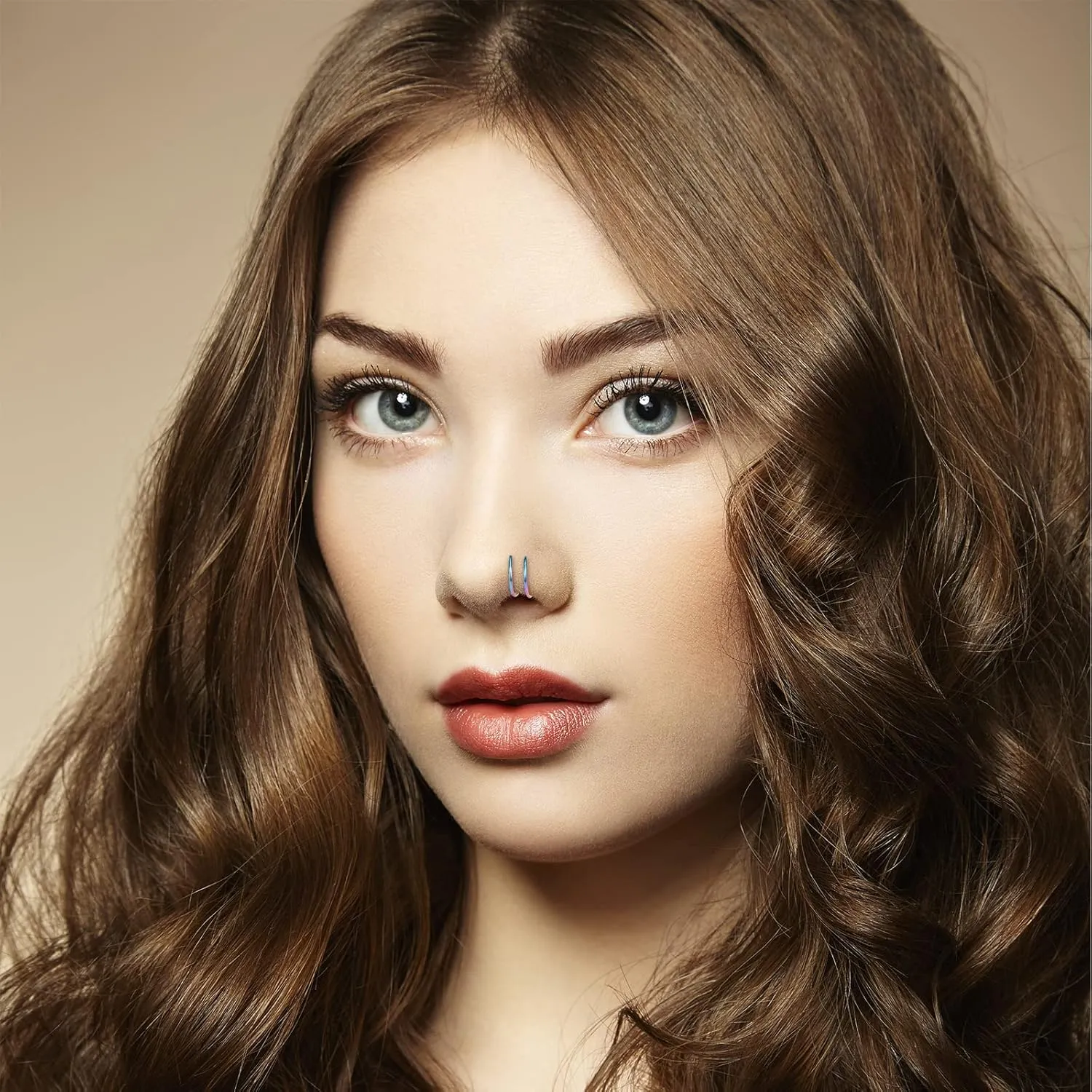 ONESING 20G Double Nose Ring Hoop for Single Piercing - 2-36 Pcs Jewelry for Women