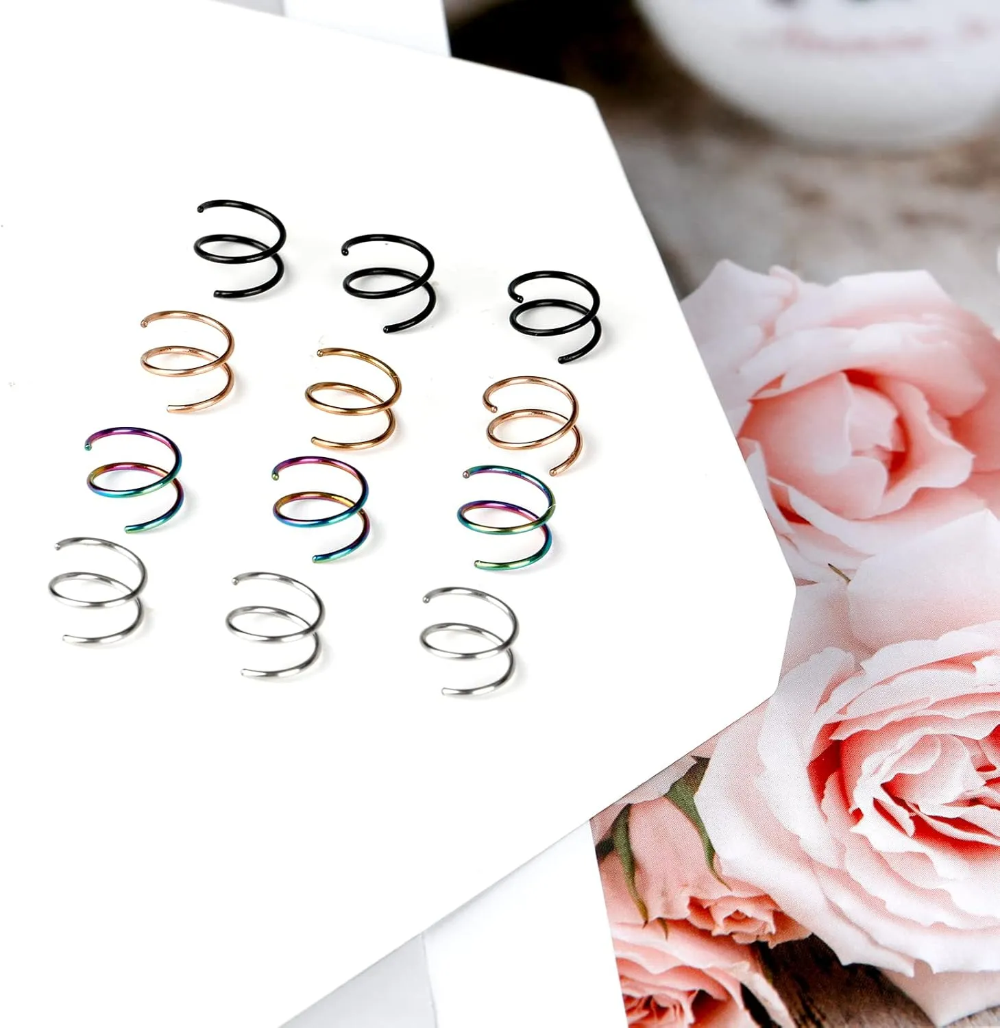 ONESING 20G Double Nose Ring Hoop for Single Piercing - 2-36 Pcs Jewelry for Women