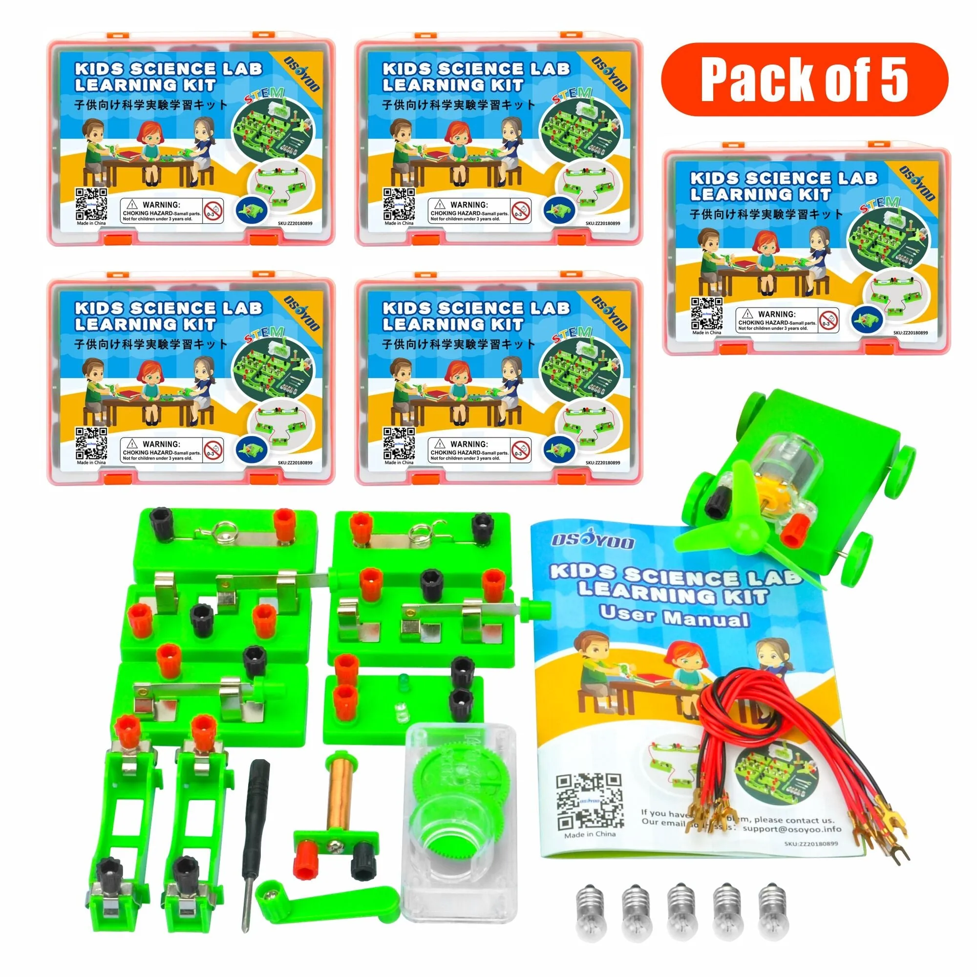 OSOYOO Science Electricity and Magnetism Experiment Set for Students in Grades 3-9