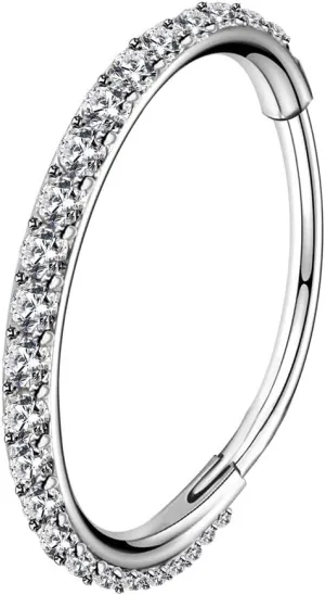 OUFER 20G Nose Rings Hoops, 316L Surgical Steel Nose Piercings, Clear CZ Nose Piercing Jewelry, Helix Tragus Caritlage Earrings, Nose Rings for Women