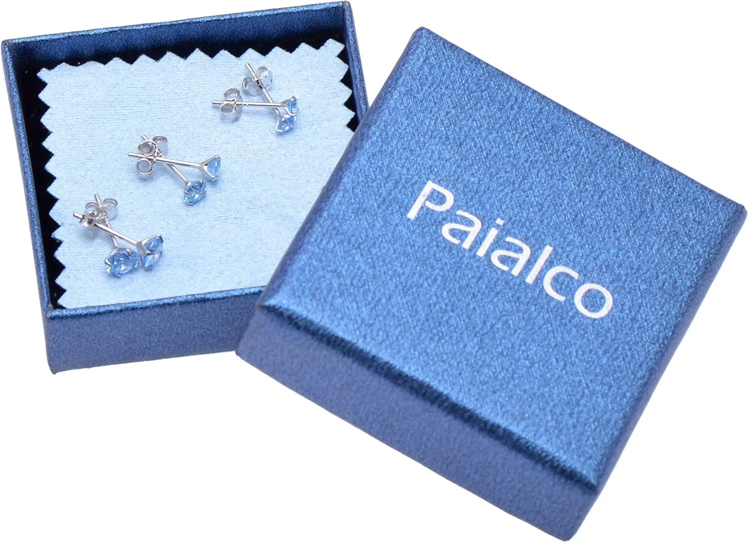 Paialco 3mm 4mm 5mm Cubic Zirconia Sterling Silver Studs Earrings Set for Women