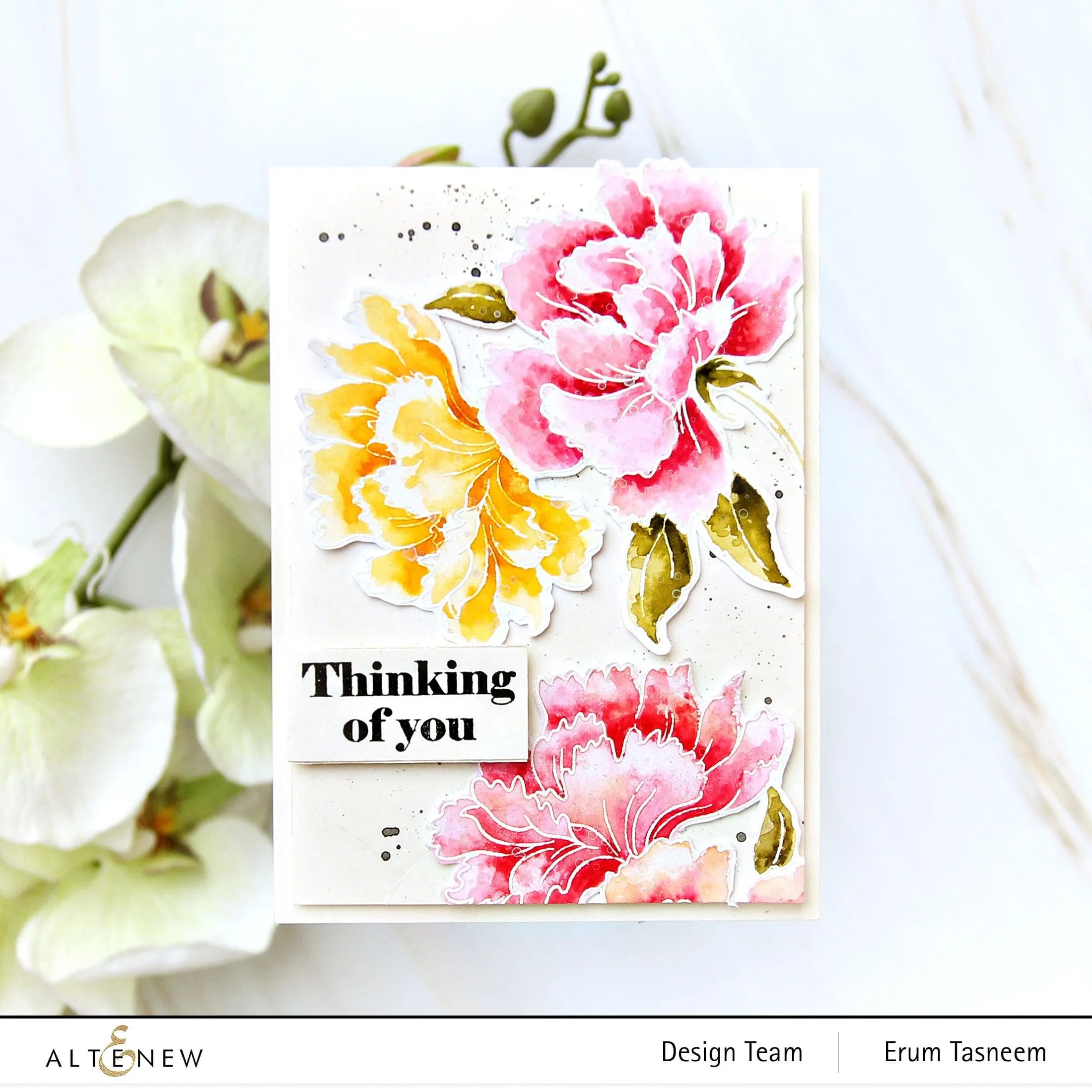 Paint-A-Flower: Modern Pink Dianthus Outline Stamp Set