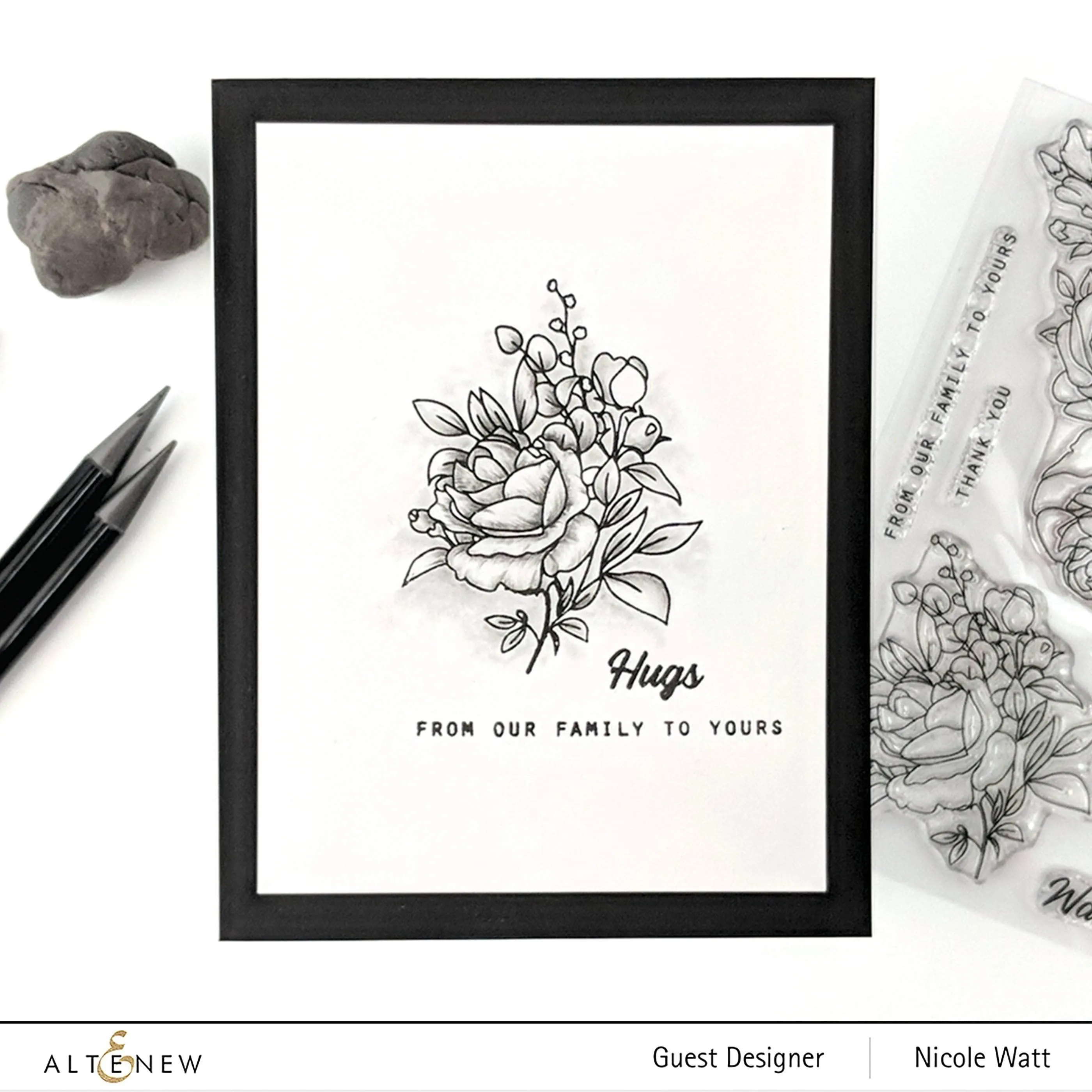 Paint-A-Flower: Rose Outline Stamp Set
