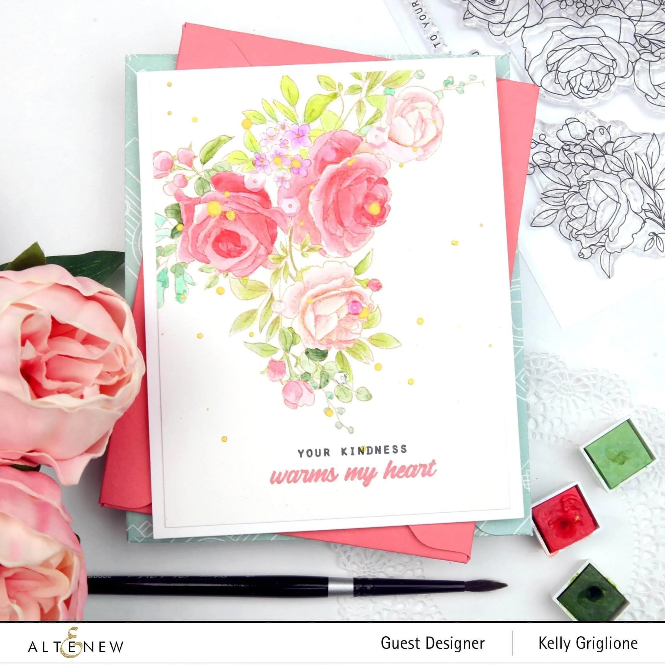 Paint-A-Flower: Rose Outline Stamp Set