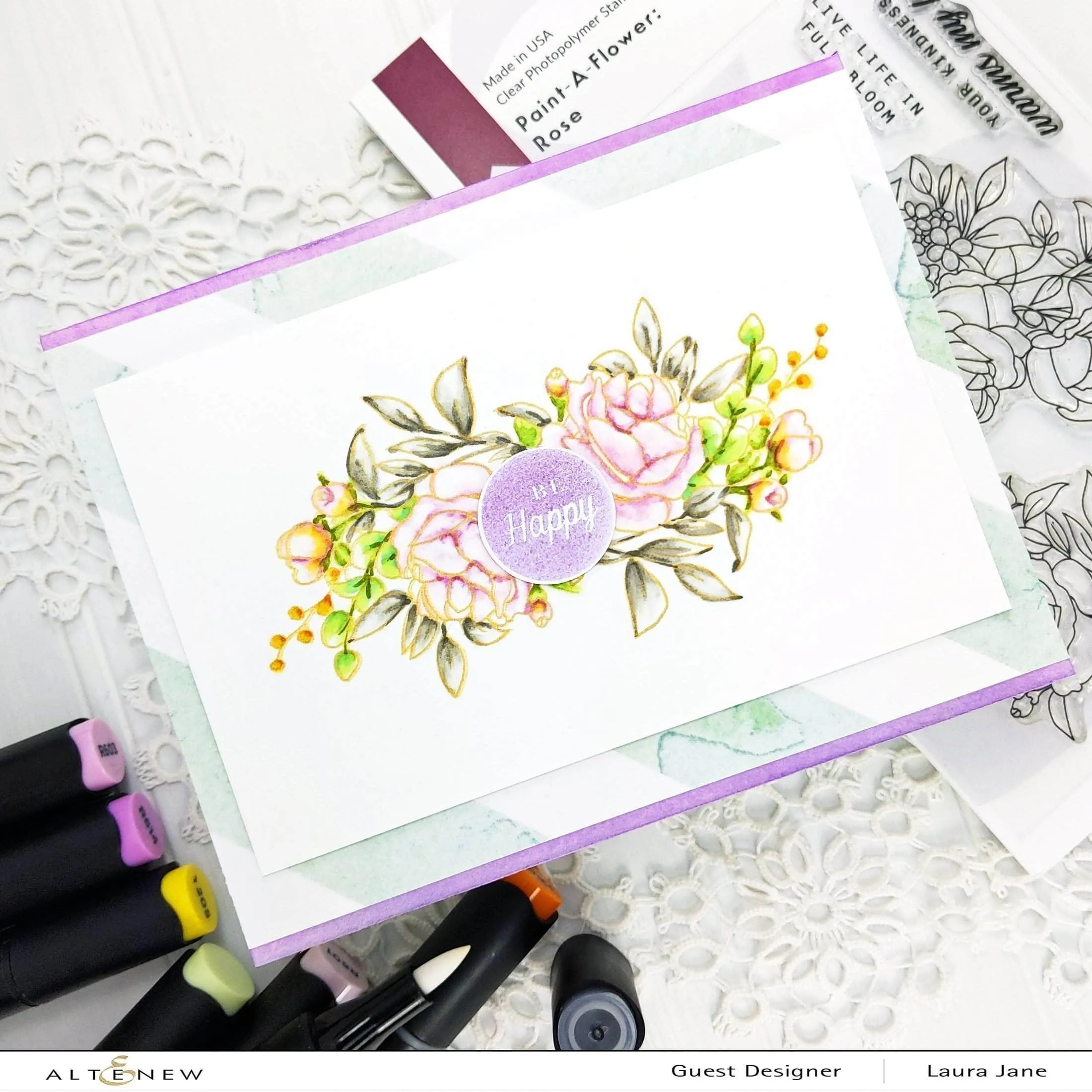 Paint-A-Flower: Rose Outline Stamp Set