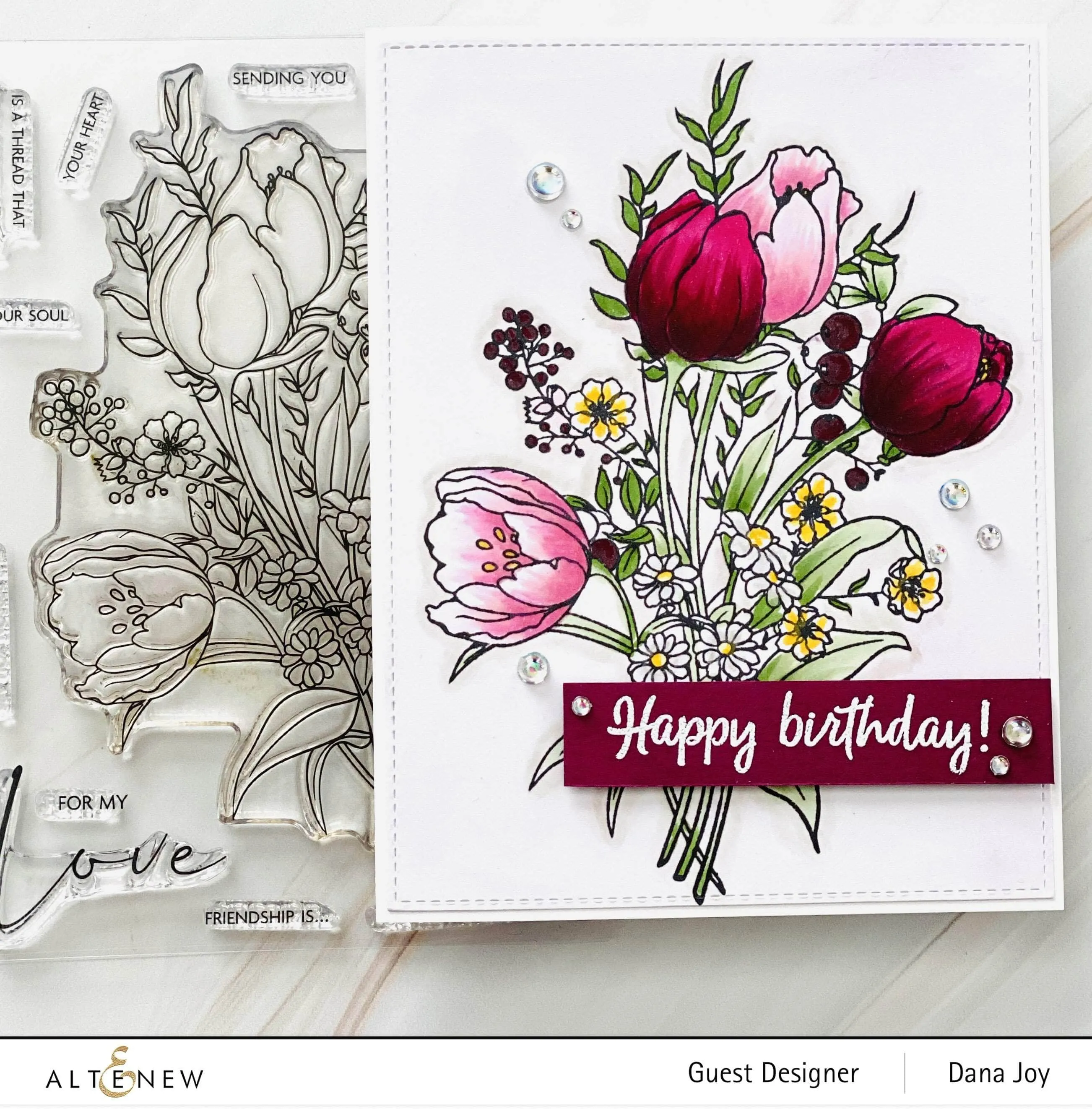 Paint-A-Flower: Tulips Outline Stamp Set