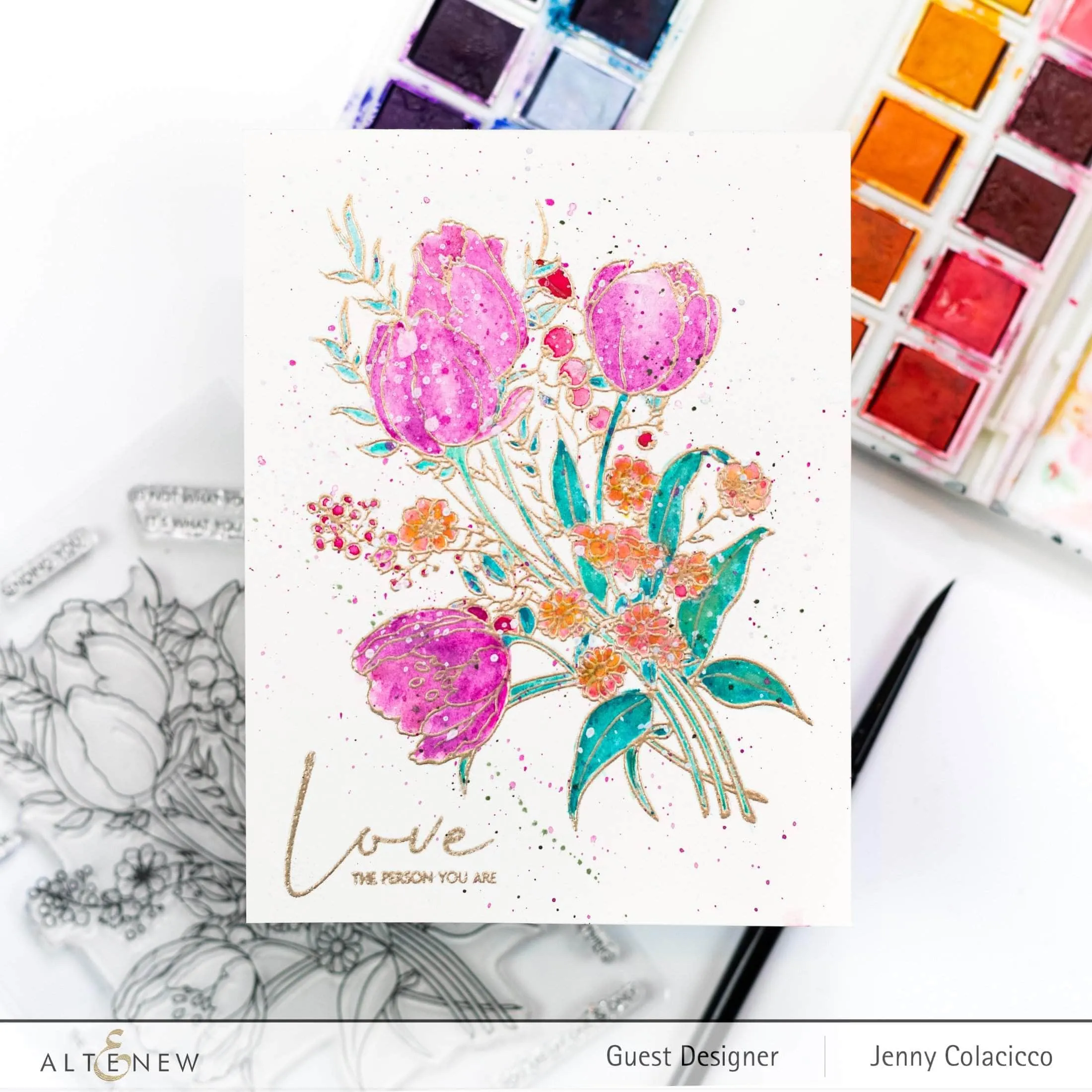 Paint-A-Flower: Tulips Outline Stamp Set