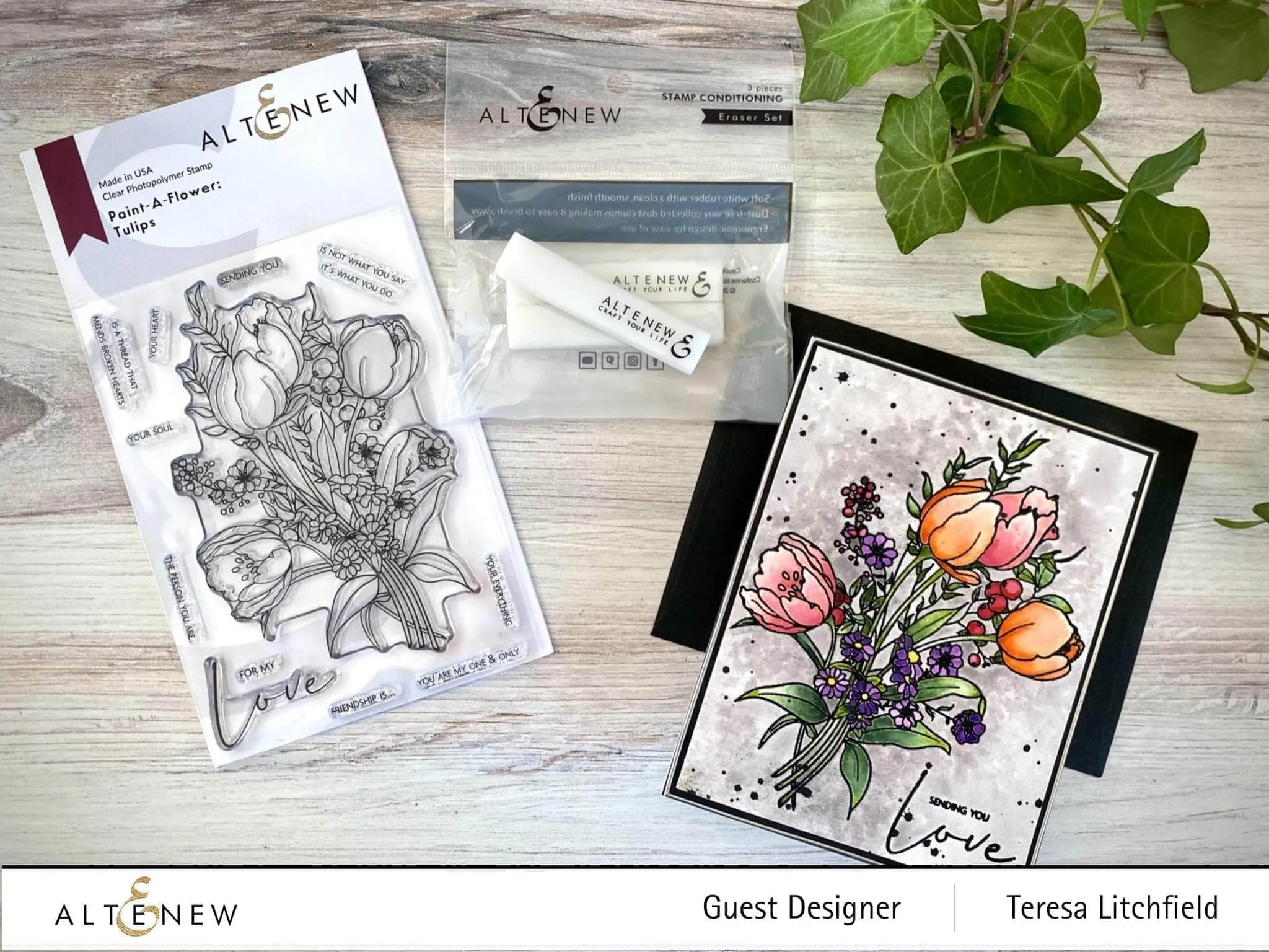 Paint-A-Flower: Tulips Outline Stamp Set