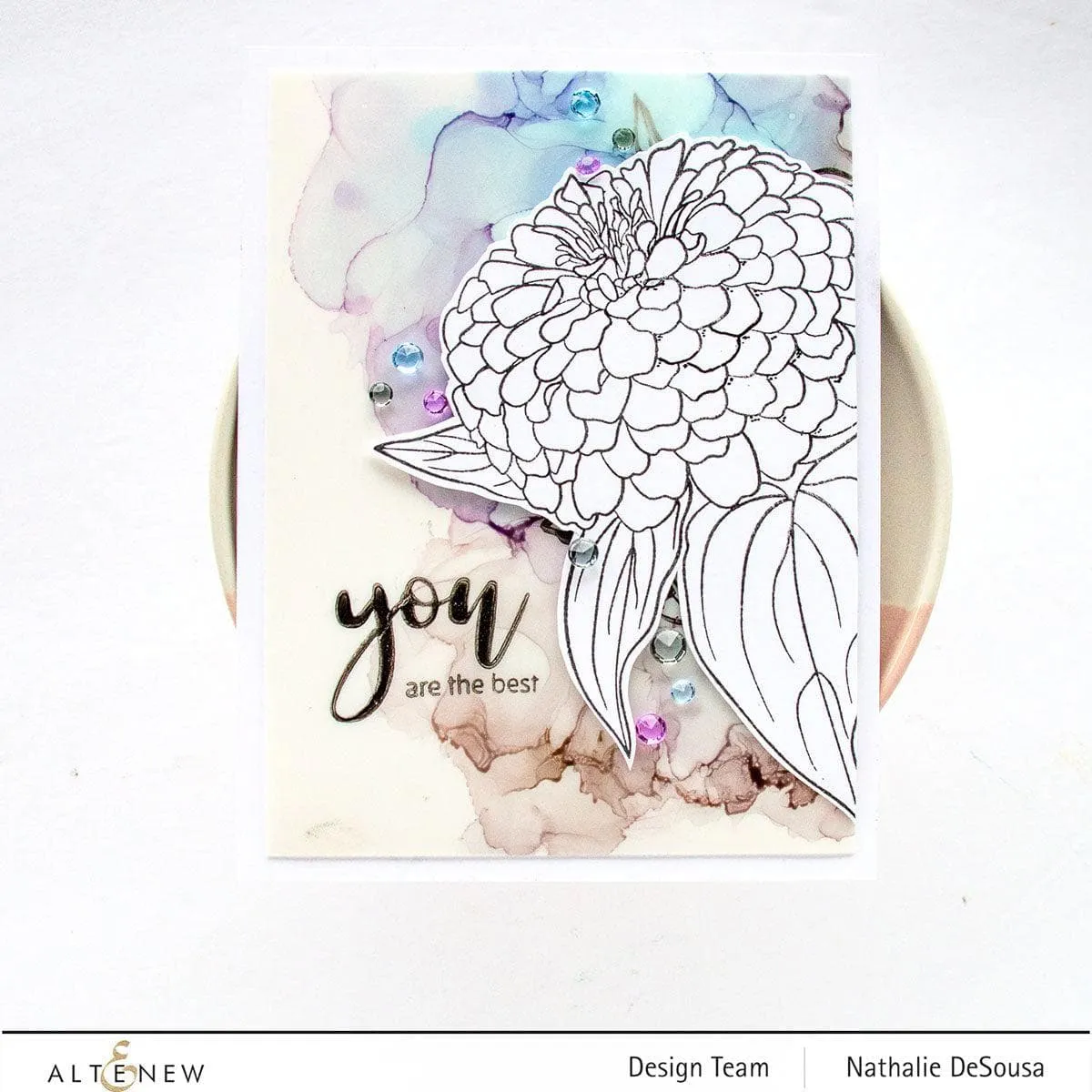 Paint-A-Flower: Zinnia Magellan Rose Outline Stamp Set