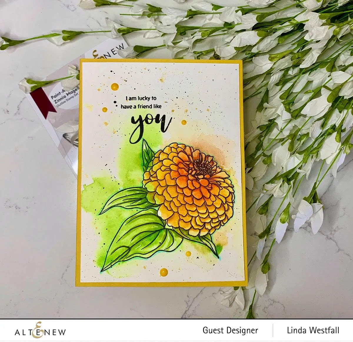 Paint-A-Flower: Zinnia Magellan Rose Outline Stamp Set