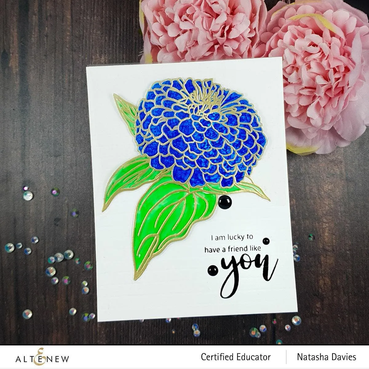 Paint-A-Flower: Zinnia Magellan Rose Outline Stamp Set