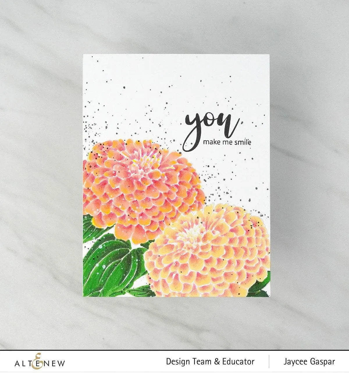 Paint-A-Flower: Zinnia Magellan Rose Outline Stamp Set