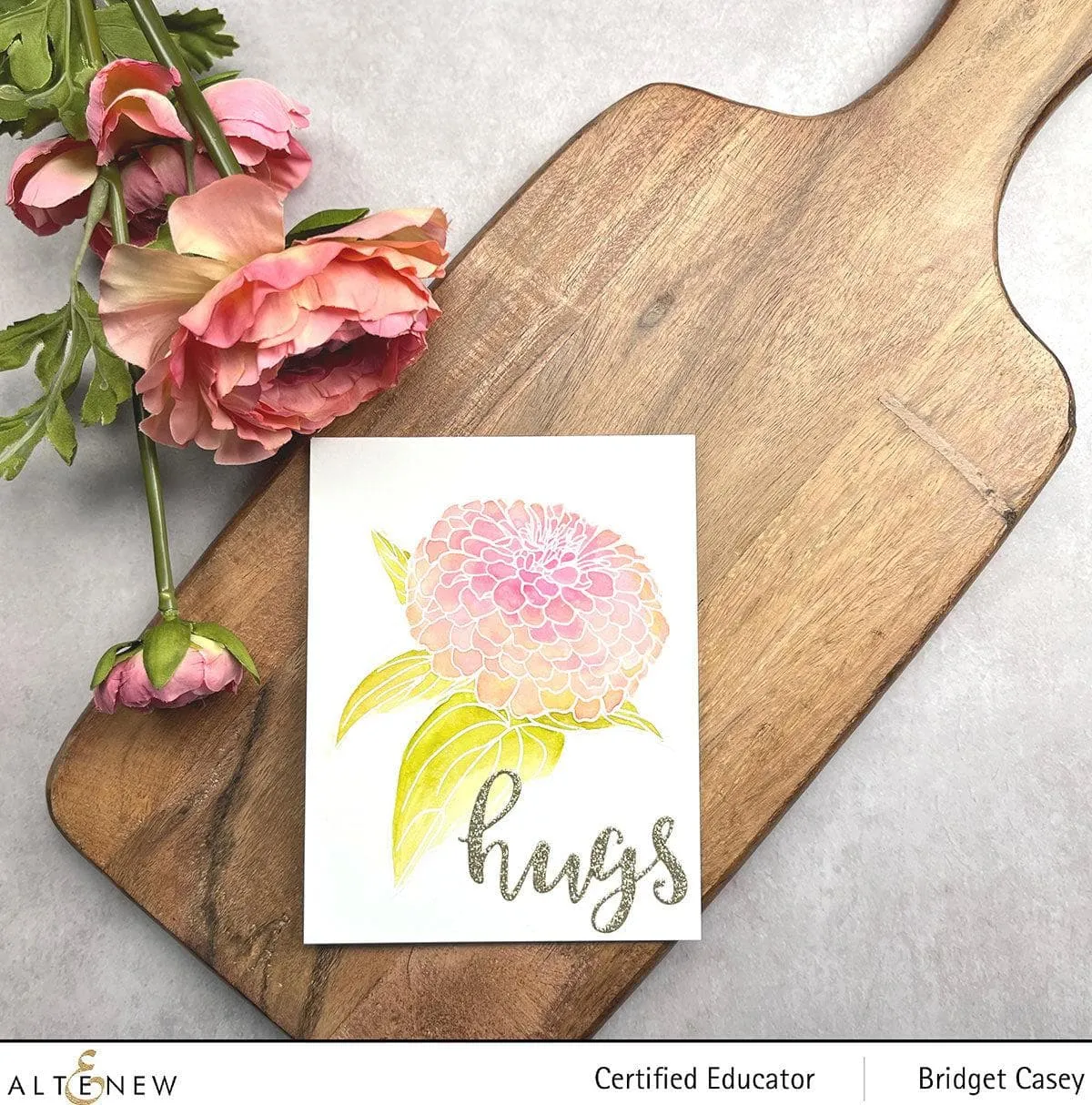 Paint-A-Flower: Zinnia Magellan Rose Outline Stamp Set