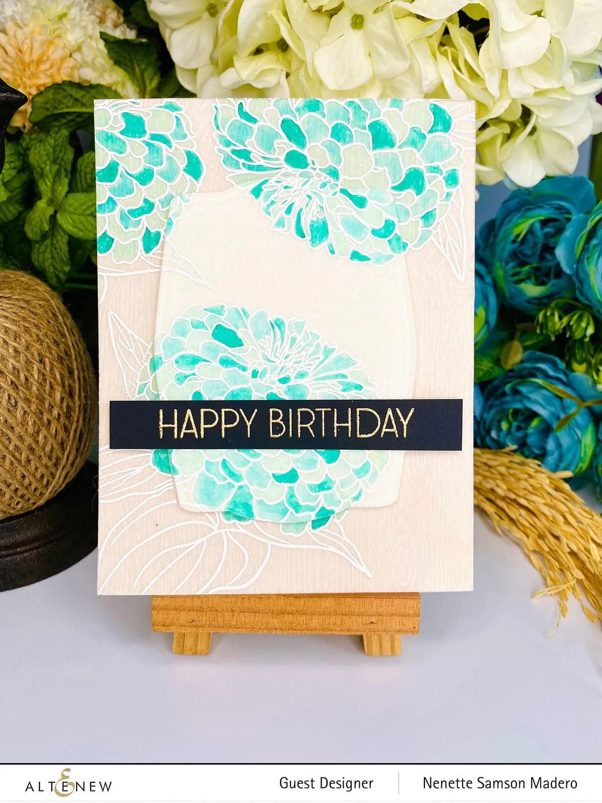 Paint-A-Flower: Zinnia Magellan Rose Outline Stamp Set