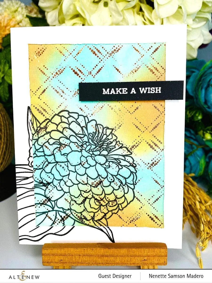 Paint-A-Flower: Zinnia Magellan Rose Outline Stamp Set