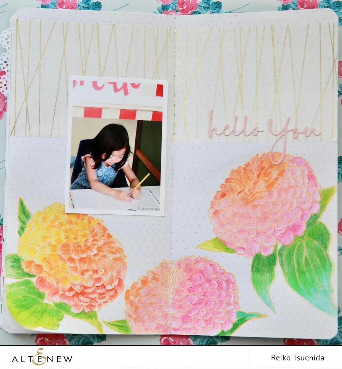Paint-A-Flower: Zinnia Magellan Rose Outline Stamp Set