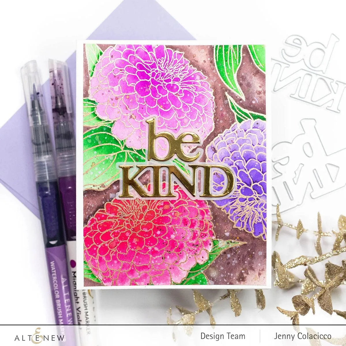 Paint-A-Flower: Zinnia Magellan Rose Outline Stamp Set