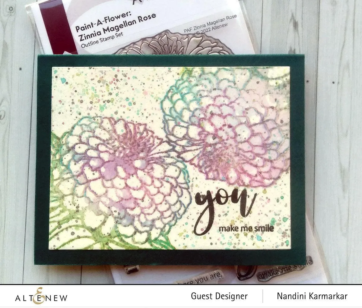 Paint-A-Flower: Zinnia Magellan Rose Outline Stamp Set