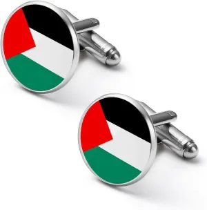 Palestine Flag Cufflinks Cuff Links for Men, Shirt Buttons Cuff Links Set Accessories 2.0cm