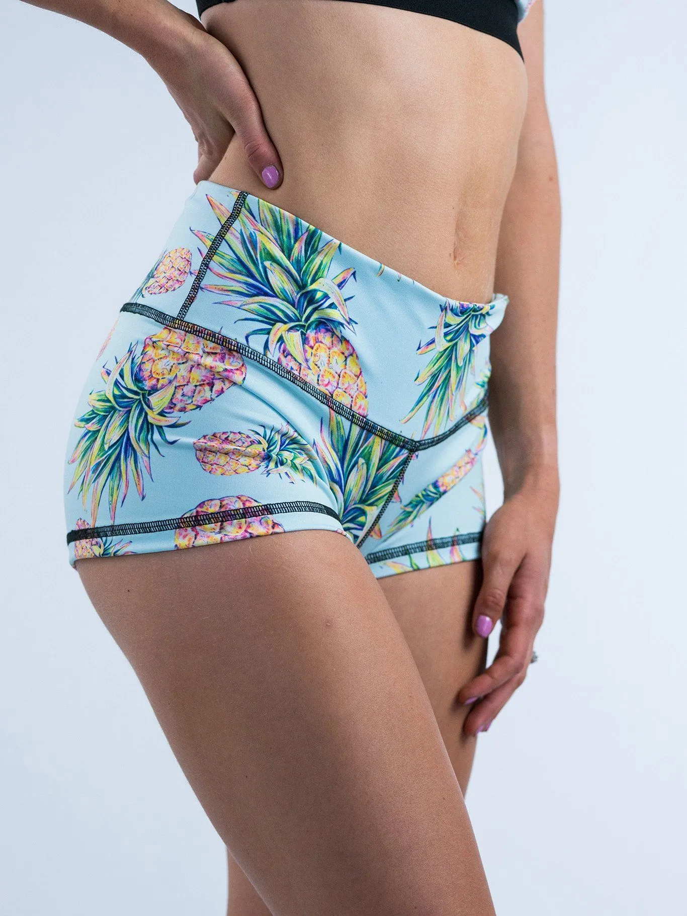 Pastel Pineapple Yoga Shorts