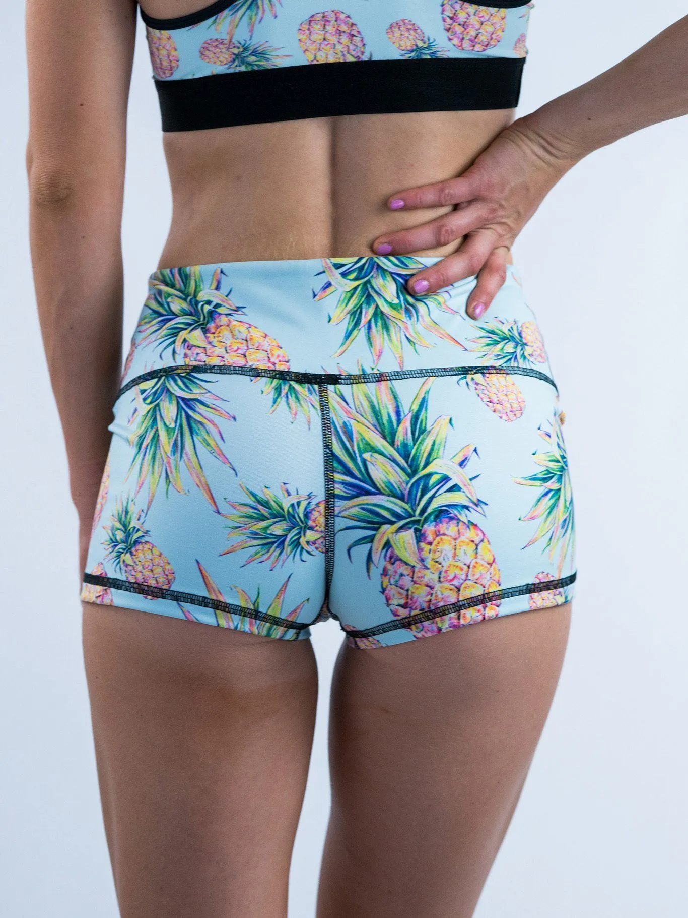 Pastel Pineapple Yoga Shorts