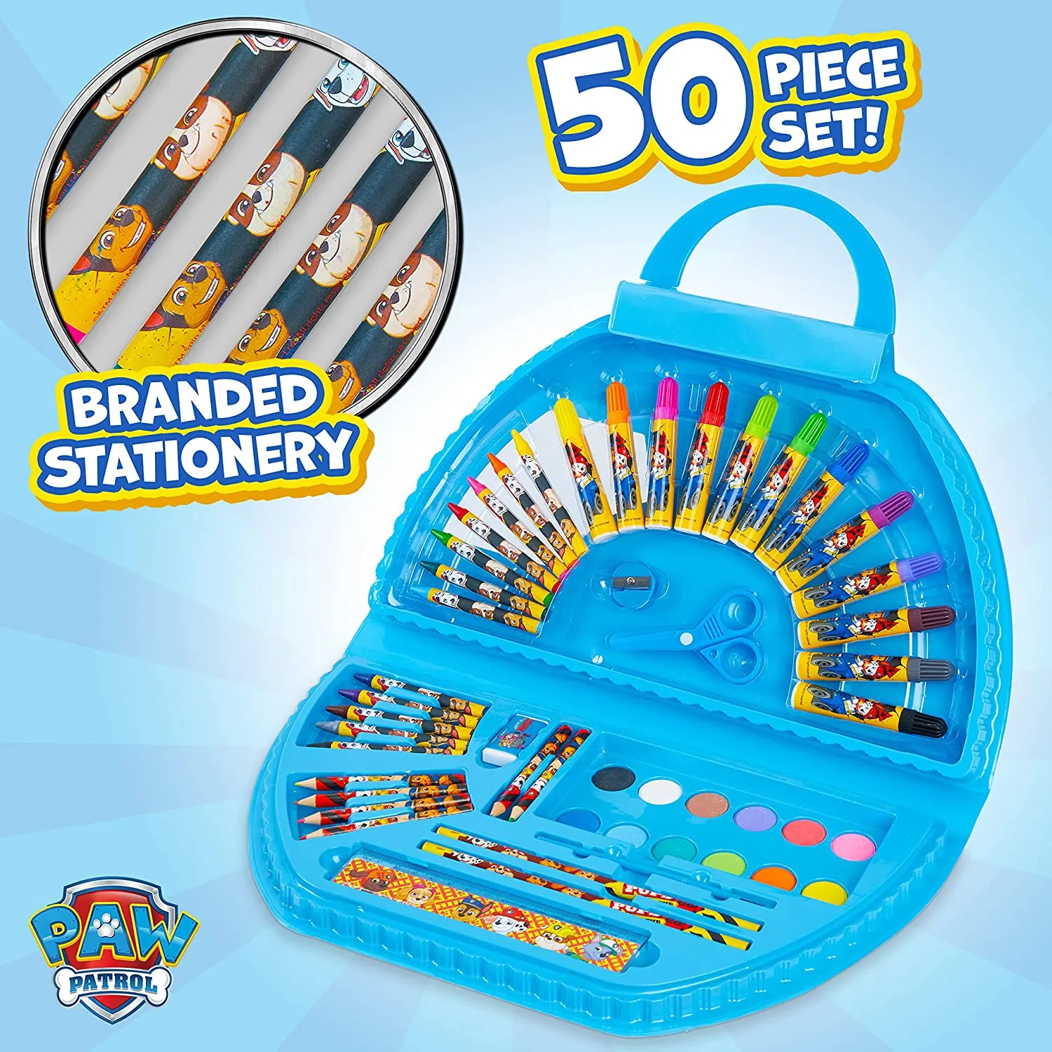 PAW PATROL 50 pcs Coloring Set - Kids Painting and Colouring Sets