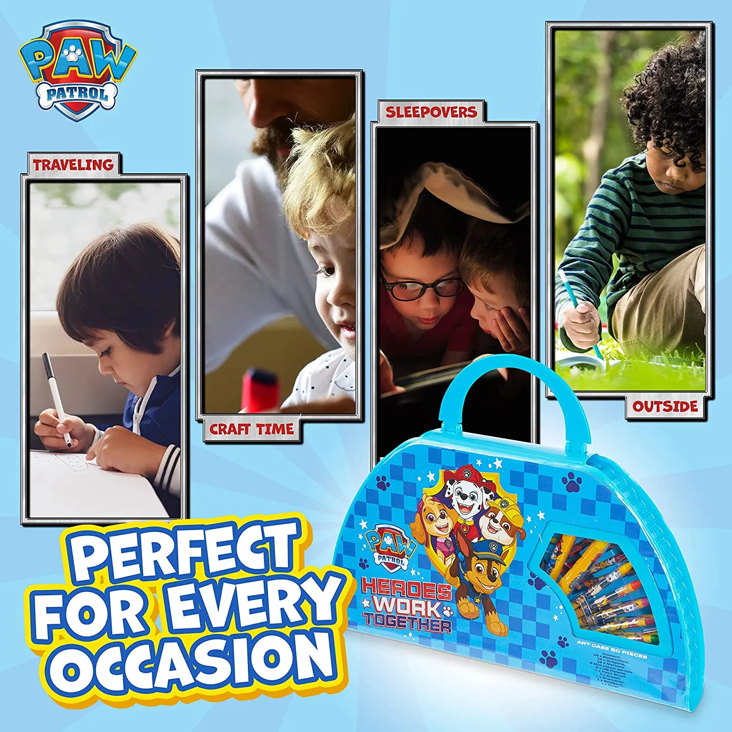PAW PATROL 50 pcs Coloring Set - Kids Painting and Colouring Sets