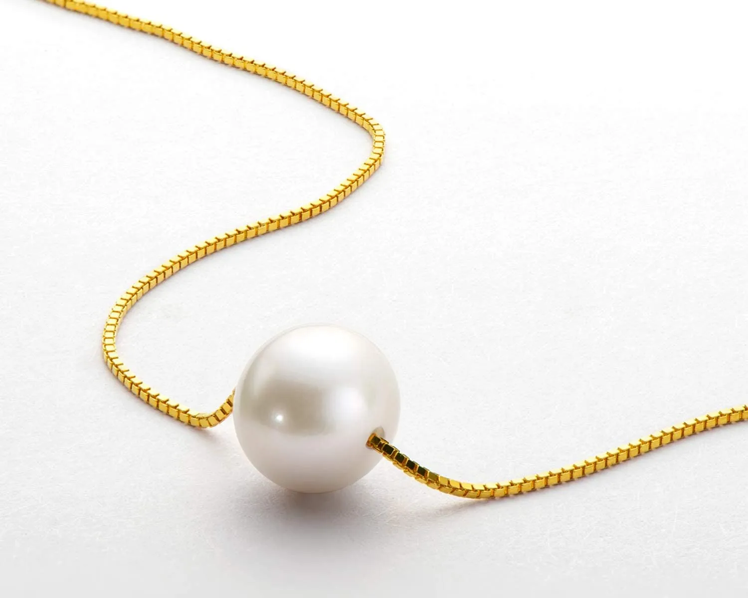 Pearl Necklaces for Women Floating Single Freshwater Pearl Pendant Necklaces with Sterling Silver 18 inch Chain Pearl Jewelry Gifts for Her 8-9mm White/Pink/Purple
