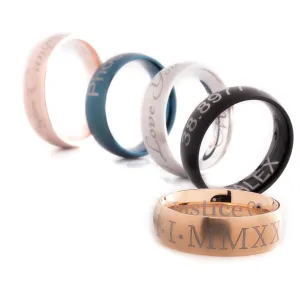 Personalized Couple Ring Matte Stainless Steel Round Edge Band Ring a Symbol of Delicate Love
