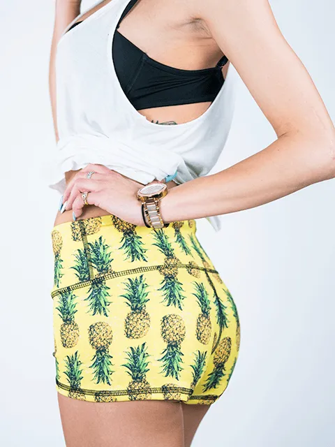 Pineapple Yoga Shorts