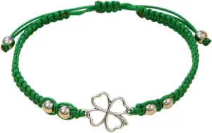 Pingyongchang St. Patrick's Day Bracelets Cute Green Clover Leaf Beads Bracelets with Gift Message Card Lucky Irish Shamrock Rope Bracelets for Women Men Holiday Jewelry Gifts