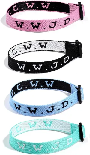 Pingyongchang What Would Jesus Do Bracelets WWJD Bracelets Religious Christian Gifts Letter Matching Couples Protection Braided Rope Inspirational Religious Bracelets Friendship Gift for Women Men