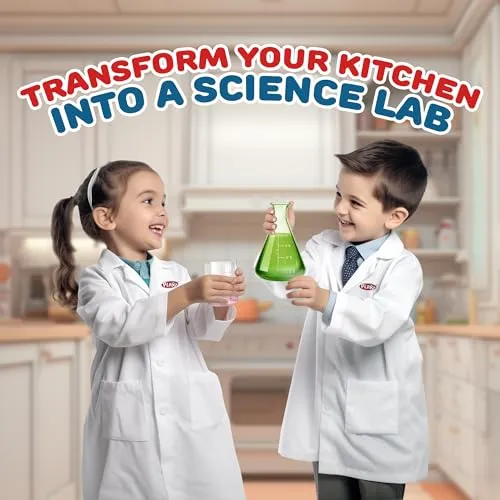 Playz Explosive Kitchen Lab Educational Science Kit for Kids Age 8-12 with 26 Science Experiments to Make Citrus Rockets, Sour LED Lights & More - Chemistry Set Toys for Boys, Girls, Teenagers & Kids