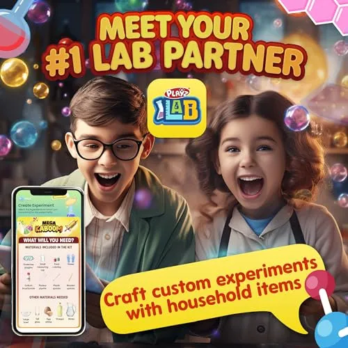 Playz Mega Kaboom! 150  Explosive Science Experiments Kit for Kids Age 8-12 with 75 App & Video Guided Experiments - Chemistry Set STEM & Educational Toys & Gifts for Boys, Girls, Teenagers & Kids