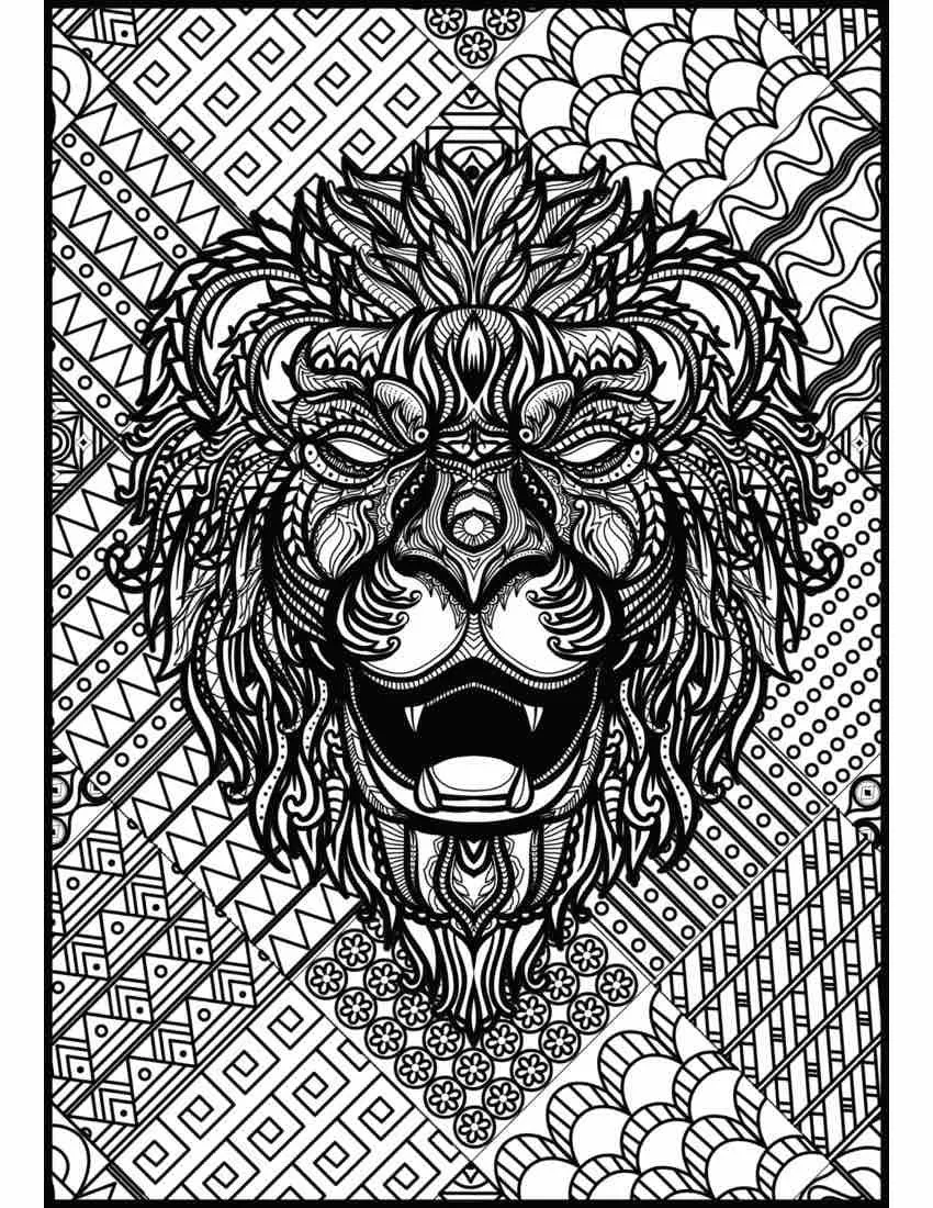 Premium Giant Lion Coloring Poster