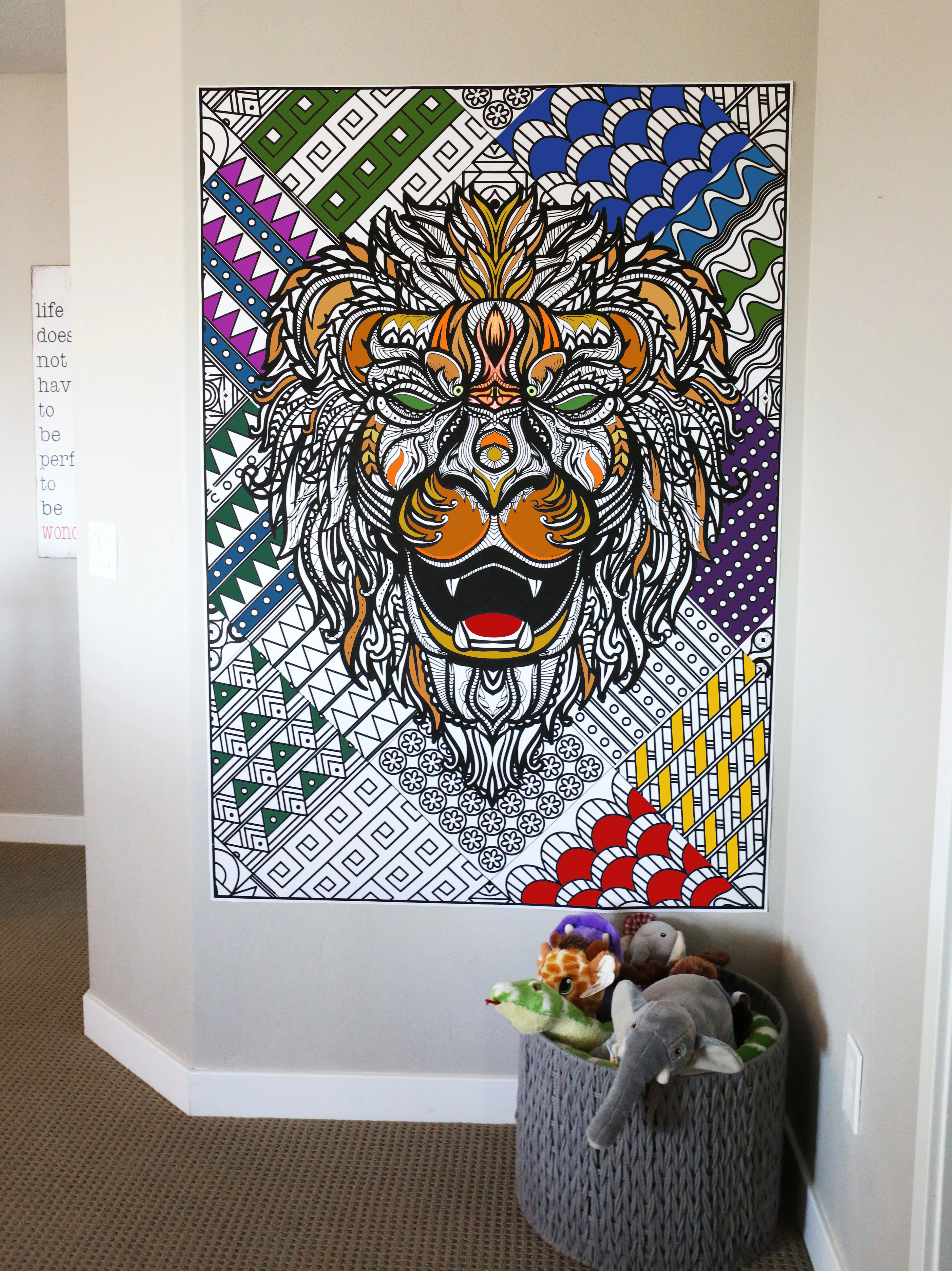 Premium Giant Lion Coloring Poster