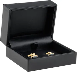 Premium Soft Leather Cufflink Box for Men - Stylish Cufflink Jewelry Gift Box - Elegant Design Leather Interior with Superior Stitching- Cufflink Display Case & Cufflink Holder by AllurePack