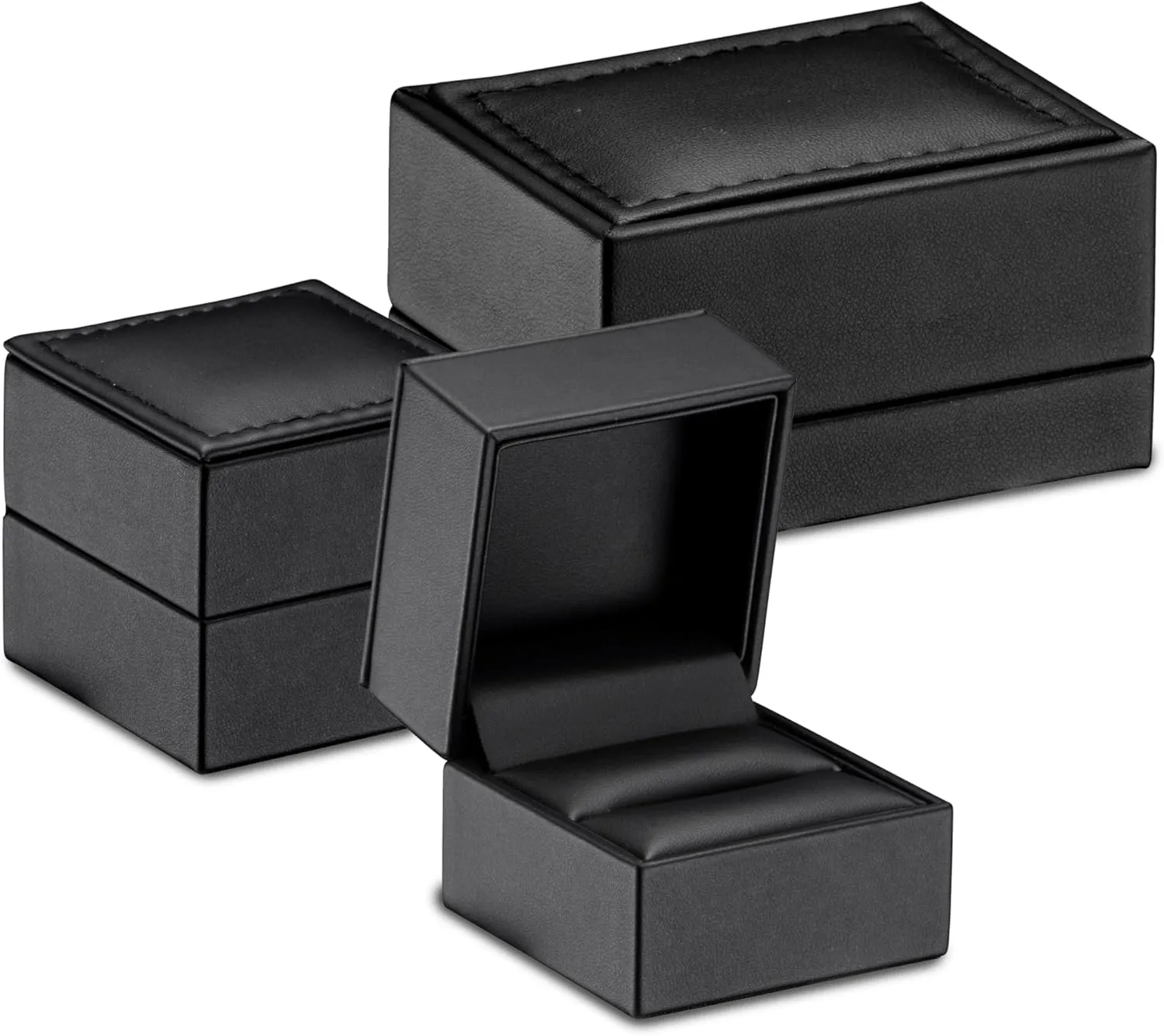 Premium Soft Leather Cufflink Box for Men - Stylish Cufflink Jewelry Gift Box - Elegant Design Leather Interior with Superior Stitching- Cufflink Display Case & Cufflink Holder by AllurePack