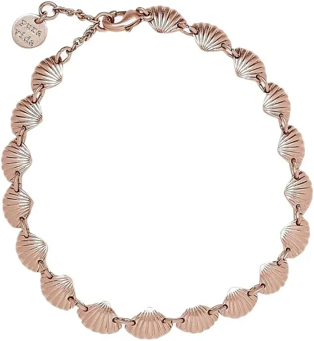 Pura Vida Bracelet Cove Chain Bracelet - Womens Bracelet with Shell Charms, Silver/Rose Gold Bracelets for Women with Rhodium Plating - Cute Bracelets, Trendy Bracelets