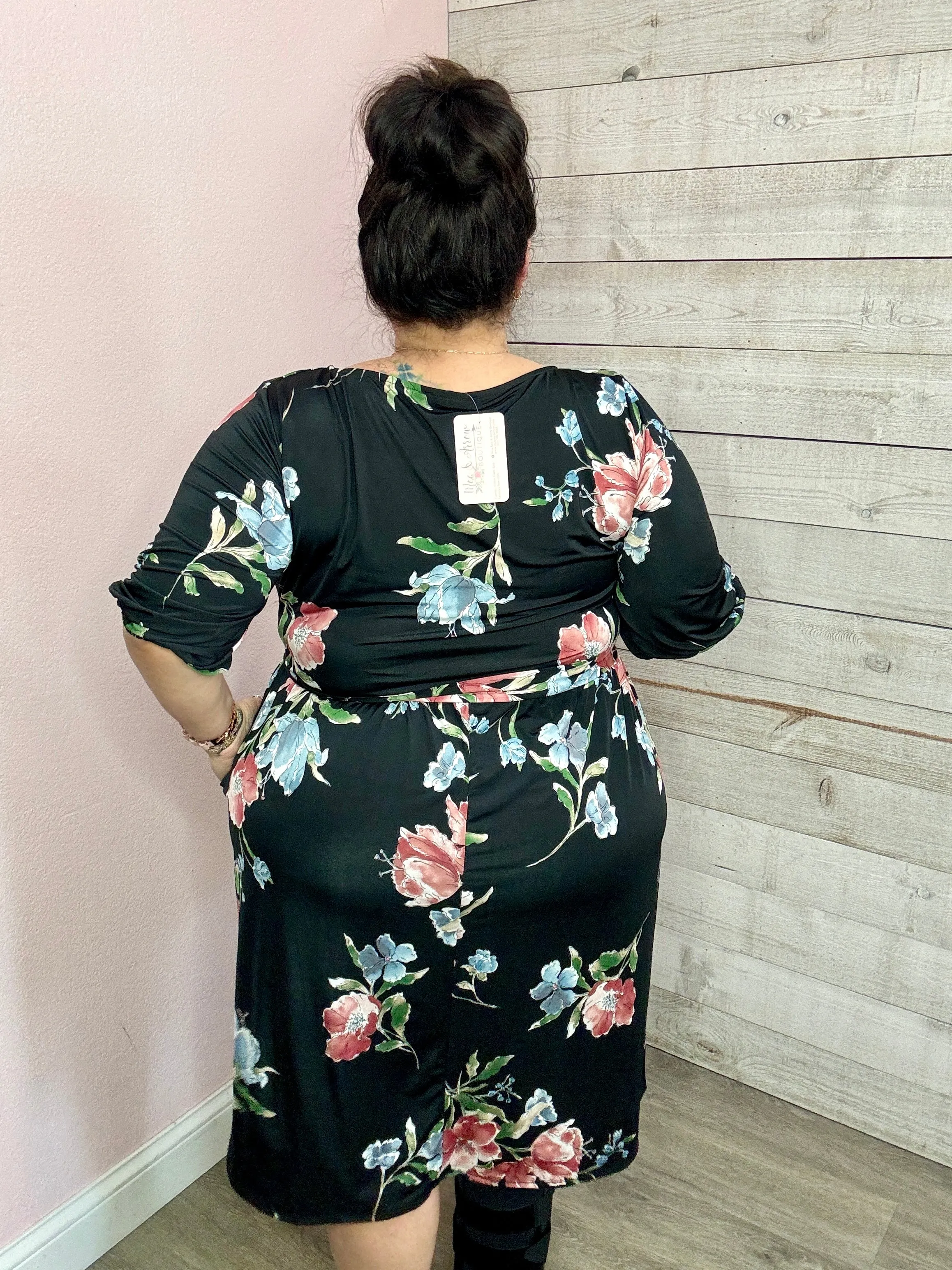 "Raising The Standard" Black Floral Dress