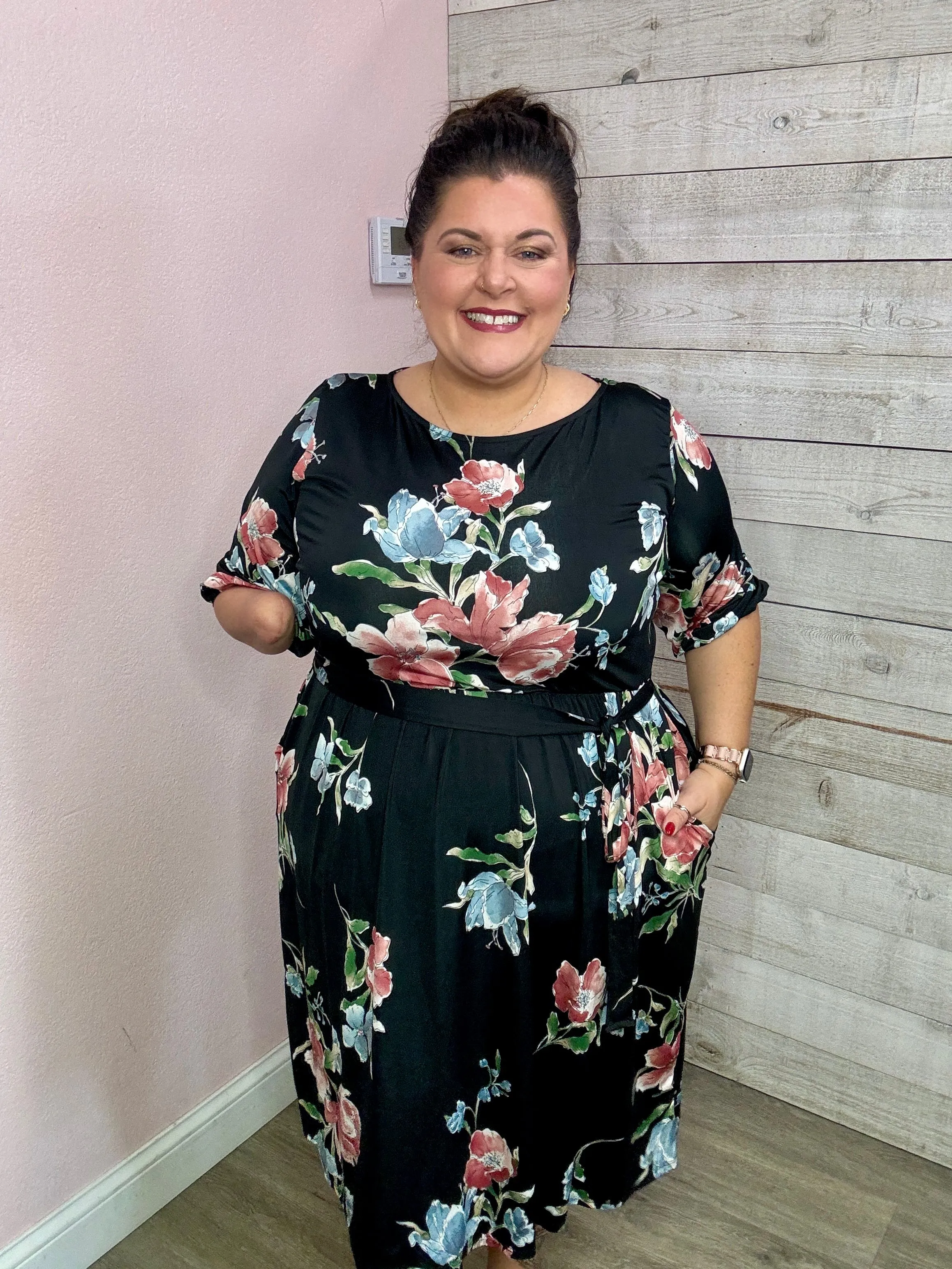 "Raising The Standard" Black Floral Dress