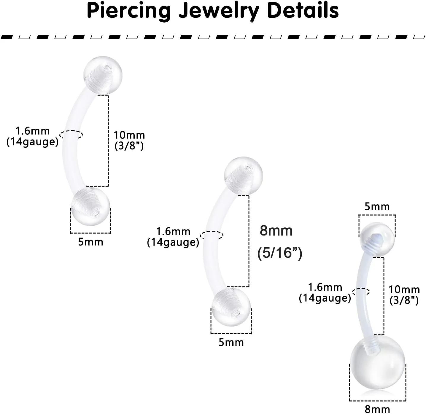 QWALIT 20g 18g Clear Nose Studs for Work Clear Nose Rings for Work Clear Nose Piercing Plastic Nose Rings for Surgery Invisible Nose Ring Retainer Clear Nose Ring Spacers Nose Retainers