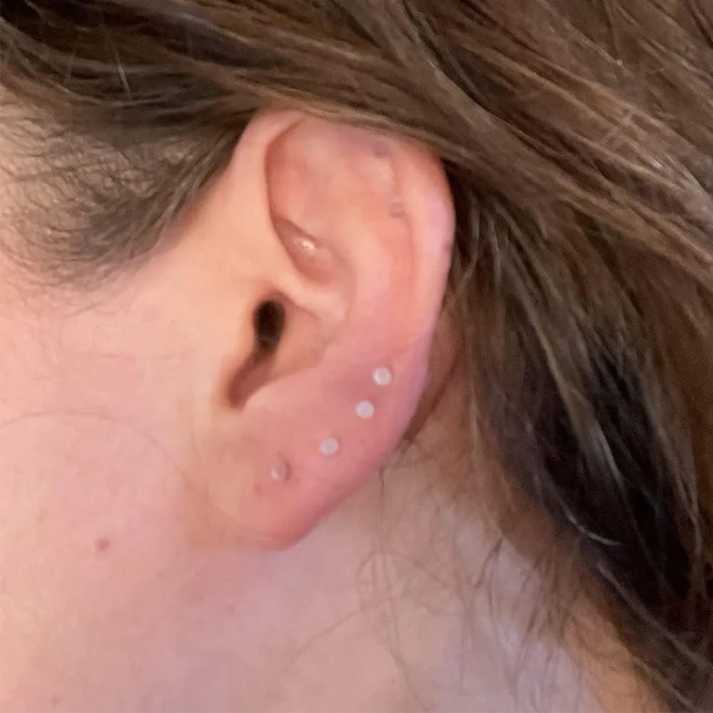 QWALIT Clear Nose Studs for Work Clear Nose Rings for Work Clear Nose Piercing Plastic Nose Rings for Surgery Invisible Nose Retainer Clear Cartilage Earring Clear Earrings for Sports Septum Retainer