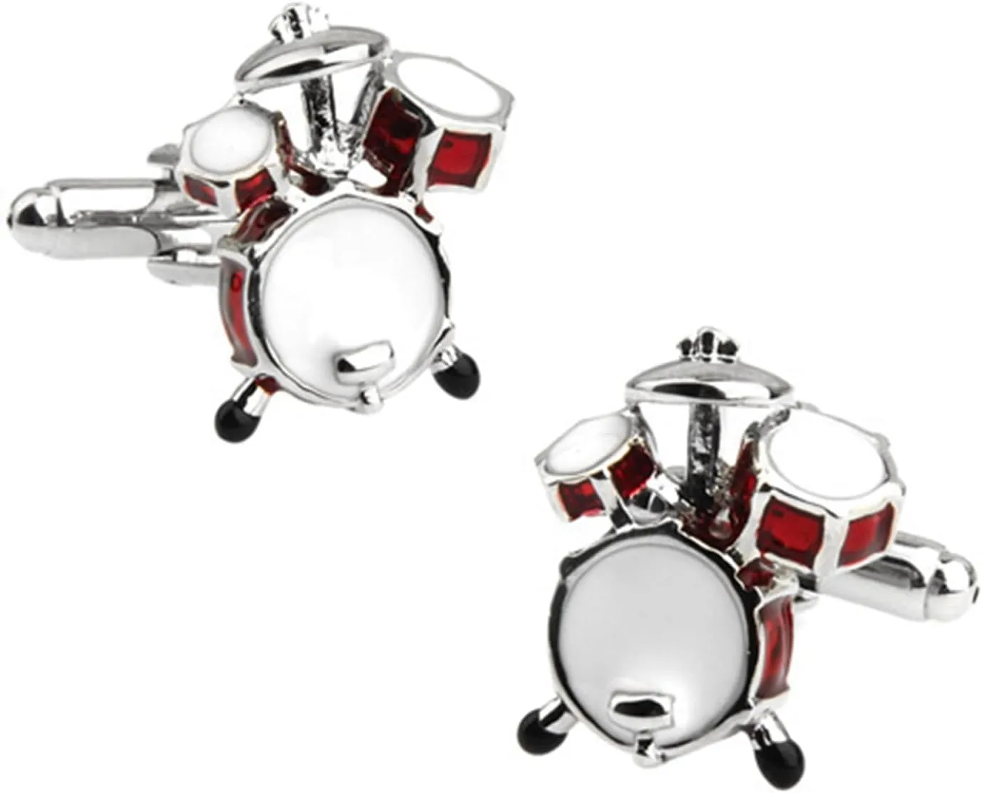 Red Drum Set Drummer Cufflinks  Stylish Accessory for Music Lovers