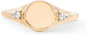 Rocksbox Grace 18k Gold Vermeil Lab Created Diamond Signet Ring - 18k Gold Vermeil Plating with 0.1ct tw Lab Created Diamonds - Premium Quality Jewelry