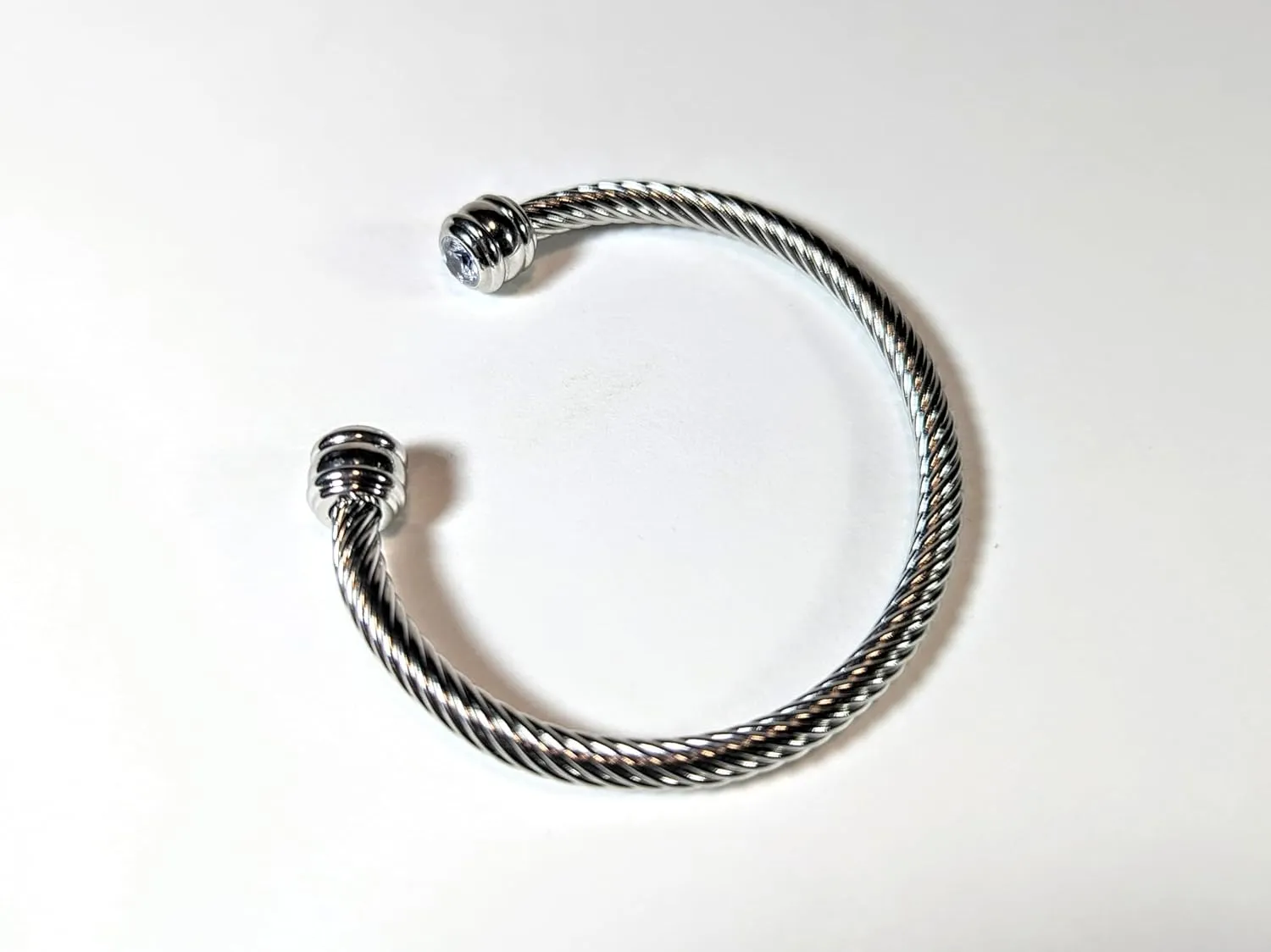 Rope bangle birthstone bracelet with 2 gemstones, choose from 12 simulated gemstones, adjustable fit, elegant style