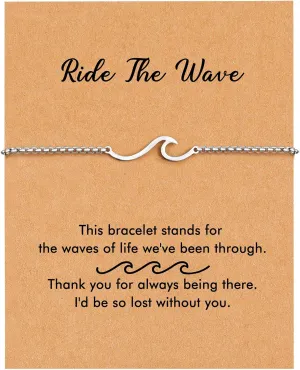 RZKING Bracelets For Women, Evil Eye Sun Moon Wave Charm Bracelets For Women, Friendship Bracelets, Gifts For Sister, Birthday, Thank You, Inspirational Gifts For Women