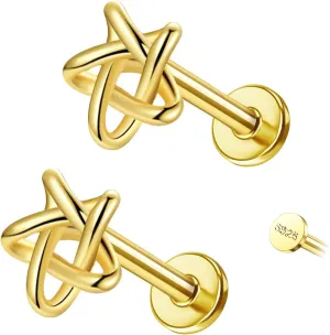 S925 Sterling Silver Labret Studs Cartilage Helix Earring Studs 16G HypoallergenicThreaded Flat Back Lip Monroe Studs Tragus Labret Cartilage Earrings Nose Piercing Jewelry