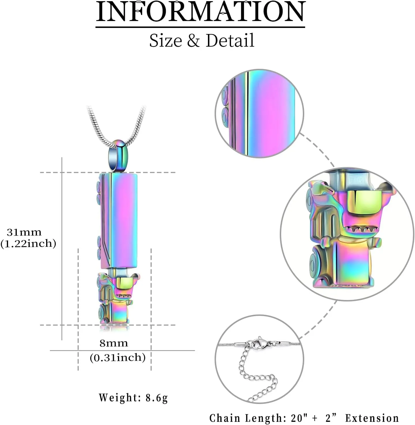 shajwo 18 Wheeler Semi Truck Urn Necklace for Ashes for Men Women Cremation Jewelry of Loved Ones Memorial Locket Pendant