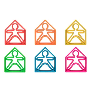 Silicone Kids & Houses 6 Pack Neon